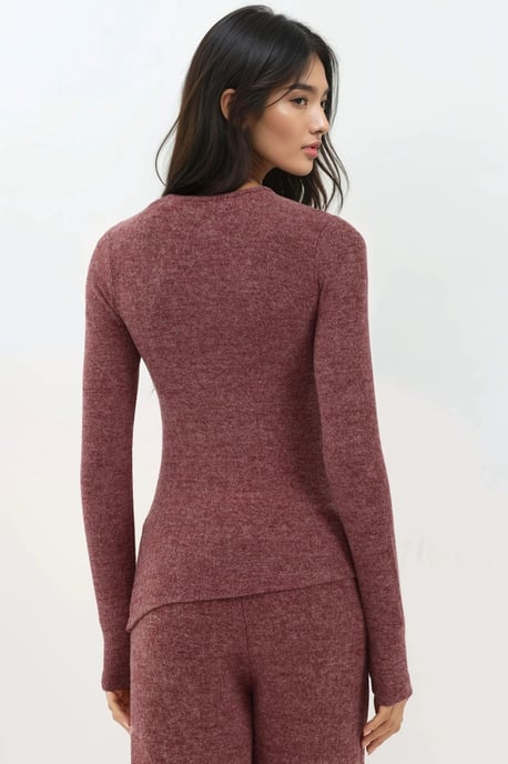Mjuk Texturerad Blus med Lång Ärmar - Image 3