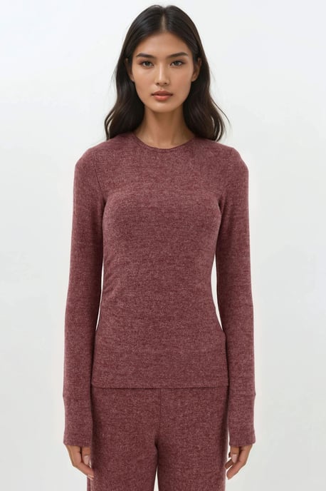Mjuk Texturerad Blus med Lång Ärmar - Image 4
