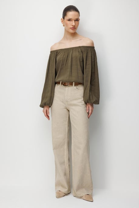 One-Shoulder Textured Blouse - Image 2