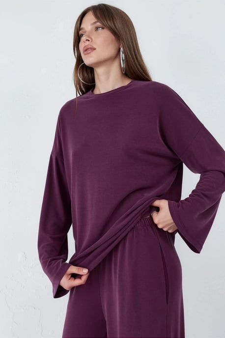 Ontspannen Pasvorm Crew Neck Lange Mouwen Blouse - Image 3