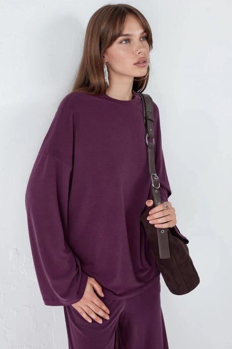 Ontspannen Pasvorm Crew Neck Lange Mouwen Blouse - Image 4