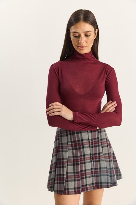 Fitted Lange Mouw Turtleneck Blouse - Image 5