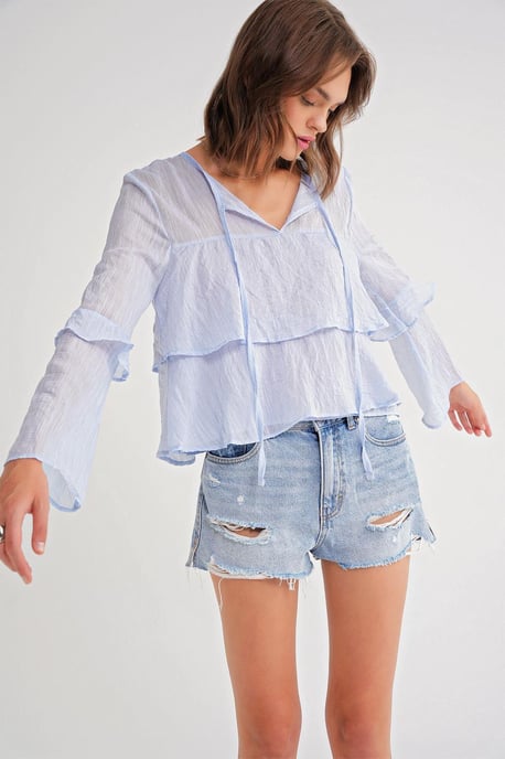 Kantelige Blouse met Strikdetail - Image 3