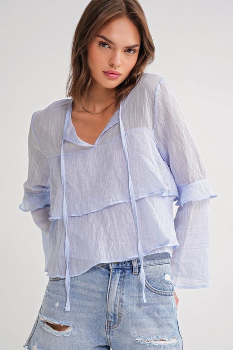 Kantelige Blouse met Strikdetail - Image 4