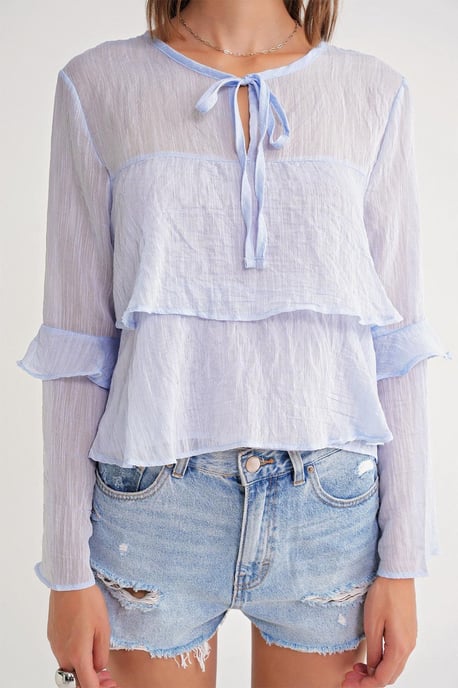Kantelige Blouse met Strikdetail - Image 5