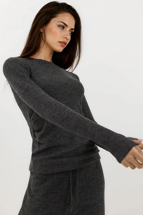 Mjukt Texturerad Blus med Lång Ärmar - Image 1