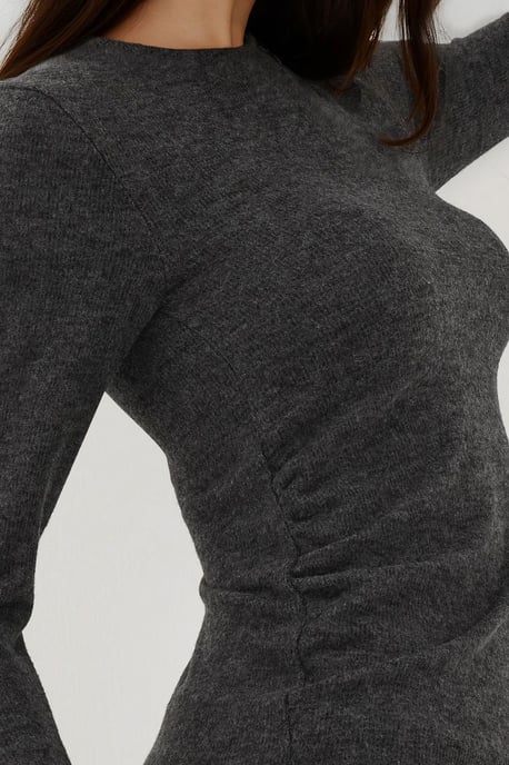 Mjukt Texturerad Blus med Lång Ärmar - Image 2