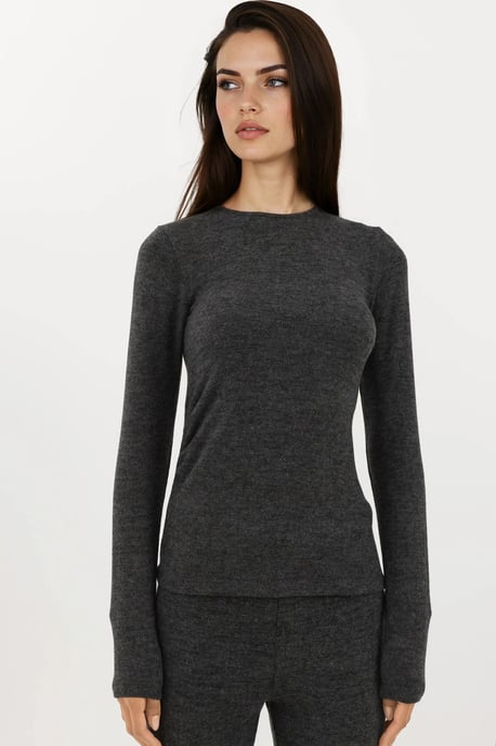 Mjukt Texturerad Blus med Lång Ärmar - Image 6