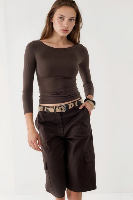 Ronde Hals Geribbelde Lange Mouwen Blouse - Image 4
