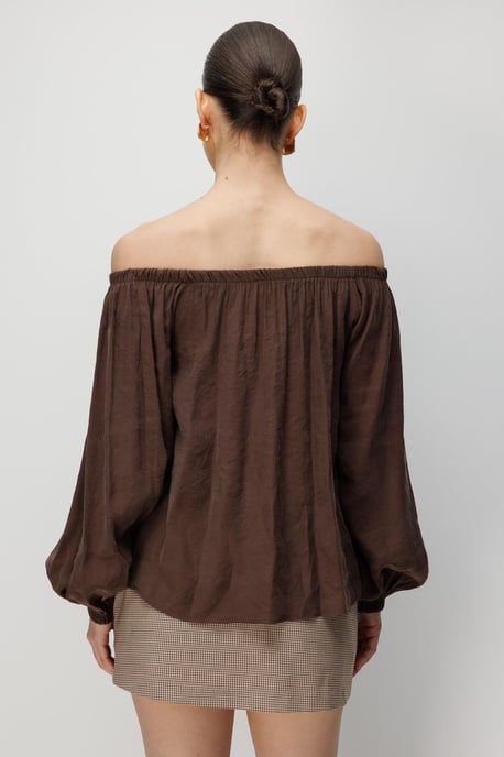 Off-shoulder Textuur Blouse - Image 6