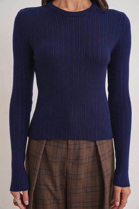 Mjuktexturerad Ribbad Fitted Top - Image 5