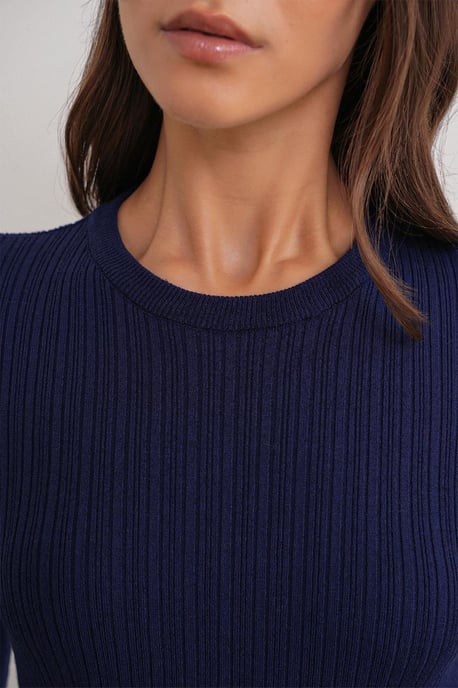 Mjuktexturerad Ribbad Fitted Top - Image 6