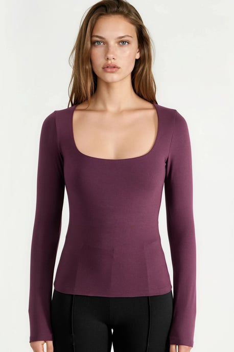 Aangepaste Blouse met Lange Mouwen en Vierkante Kraag - Image 6