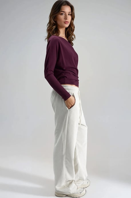 Boat Neck Drape Blouse - Image 5