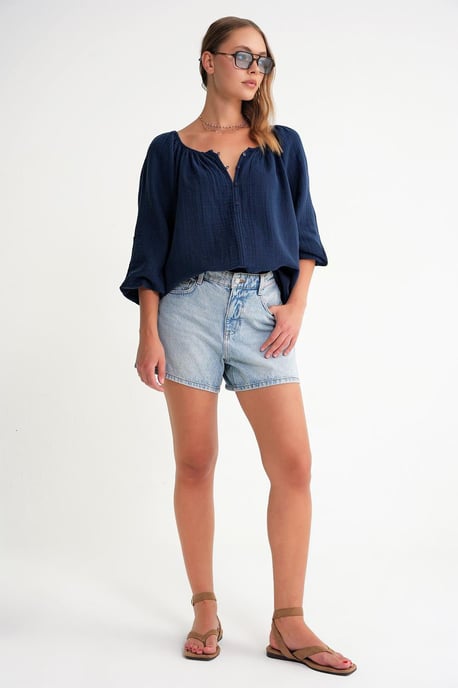 Geknoopte Mousseline Blouse - Image 2