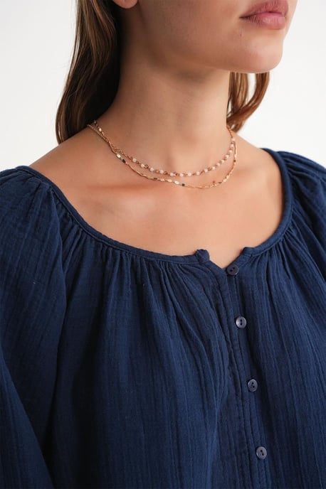 Geknoopte Mousseline Blouse - Image 5
