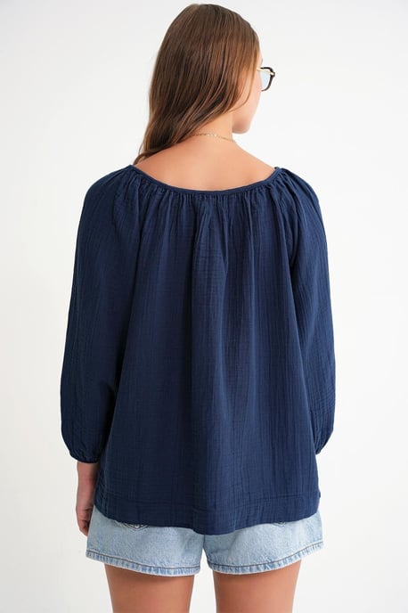 Geknoopte Mousseline Blouse - Image 6