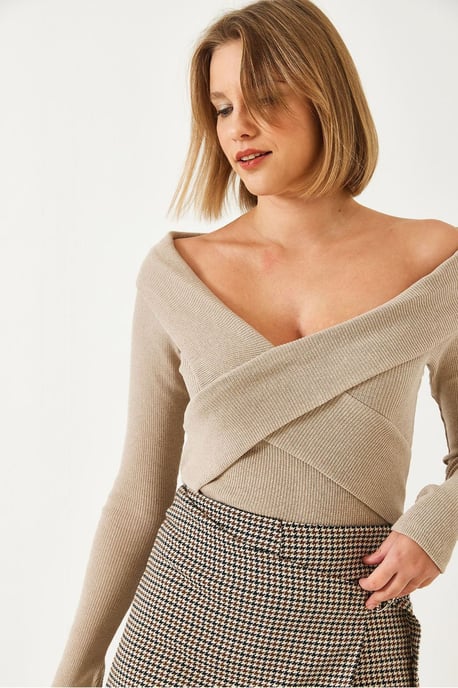 Strapless Geribbelde Textuur Blouse - Image 2