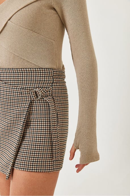 Strapless Geribbelde Textuur Blouse - Image 3