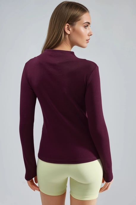 Slim Fit Half Turtleneck Blouse - Image 2