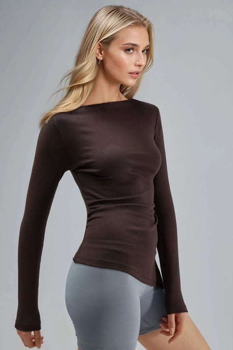 Boat Neck Cotton Blouse - Image 1