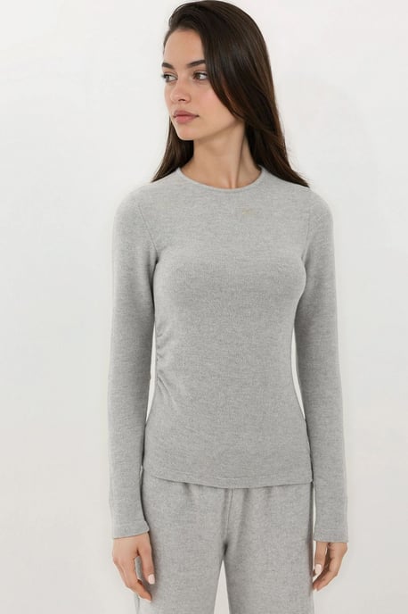Mjuk Texturerad Blus med Långa Ärmar - Image 5