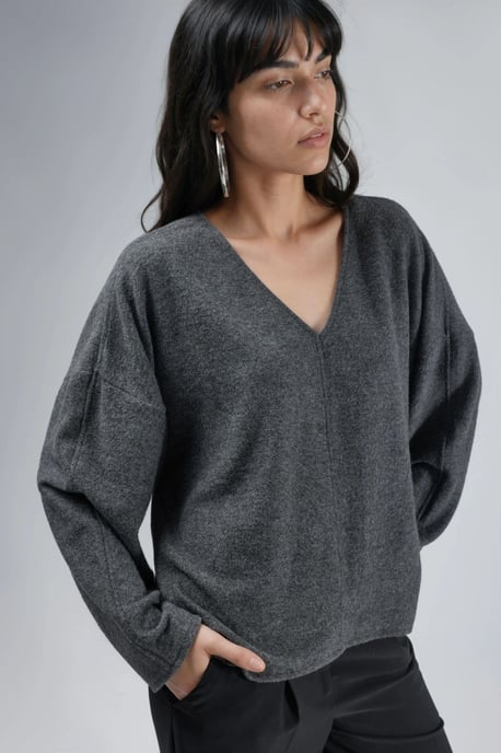 V-Neck Long Sleeve Blouse - Image 1