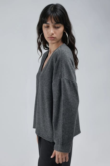 V-Neck Long Sleeve Blouse - Image 3