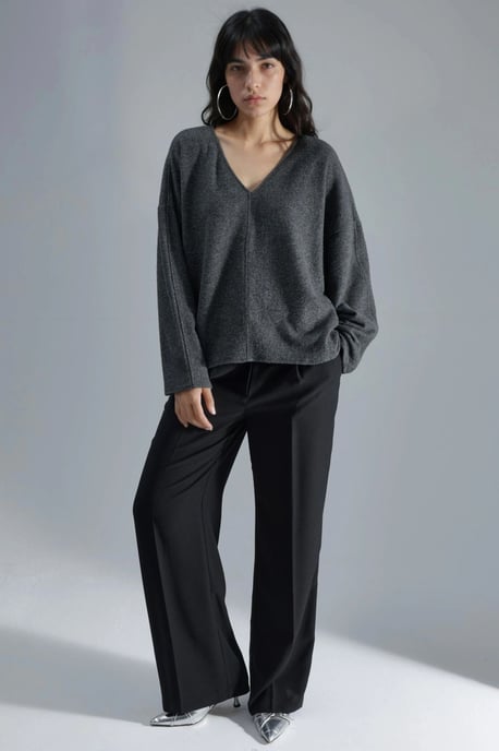 V-Neck Long Sleeve Blouse - Image 4