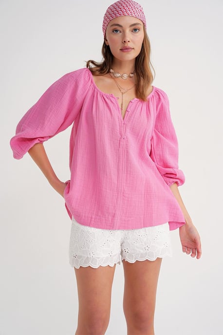 Geknoopte Mousseline Blouse - Image 2