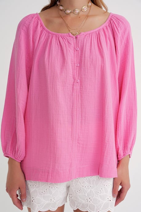 Geknoopte Mousseline Blouse - Image 3