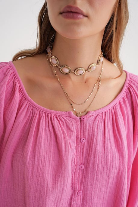 Geknoopte Mousseline Blouse - Image 4