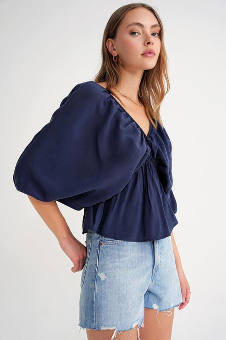 V-ringad Blus med Volangdetalj - Image 4