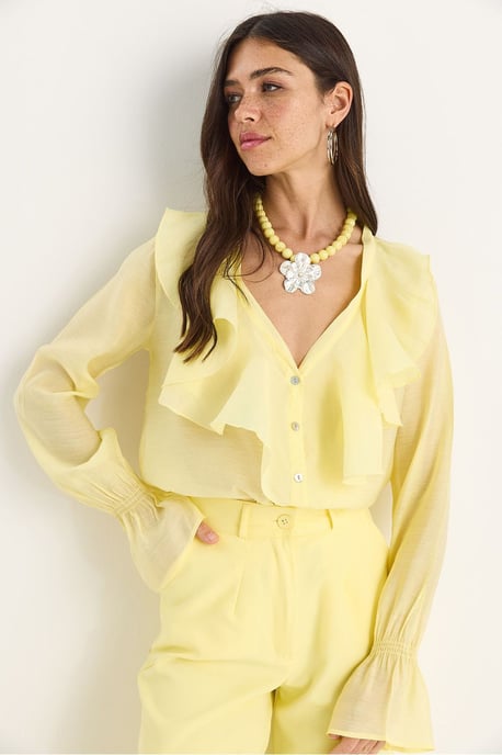 Gelaagde V-hals Lange Mouw Blouse - Image 2