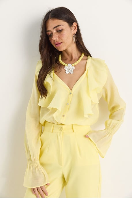 Gelaagde V-hals Lange Mouw Blouse - Image 3