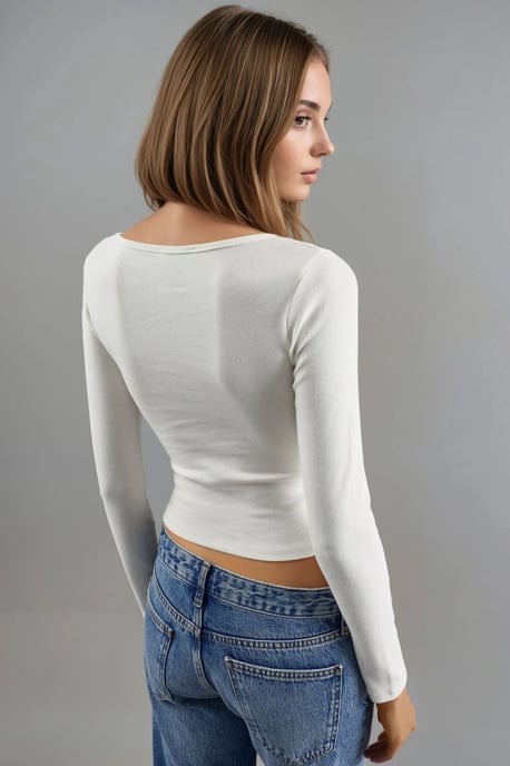Getailleerde V-hals Langdurige Blouse - Image 3