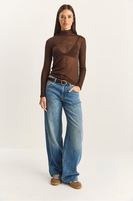 Aangesloten Lange Mouwen Colblouse - Image 2