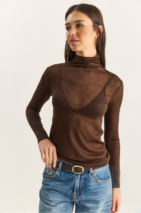 Aangesloten Lange Mouwen Colblouse - Image 5