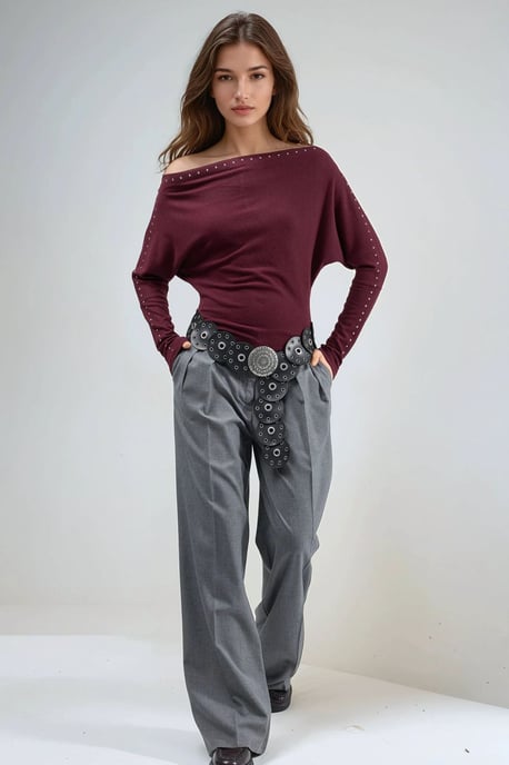 Bootneck Blouse met Steenaccessoire - Image 5