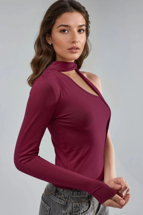 Enkele Mouw Blouse met Sjaaldetail - Image 4