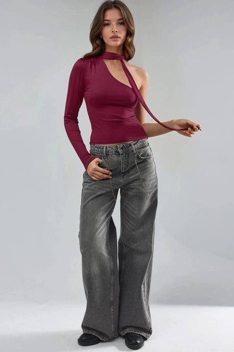 Enkele Mouw Blouse met Sjaaldetail - Image 5