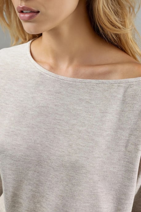 Boat Neck Long Sleeve Elastic Blouse - Image 5