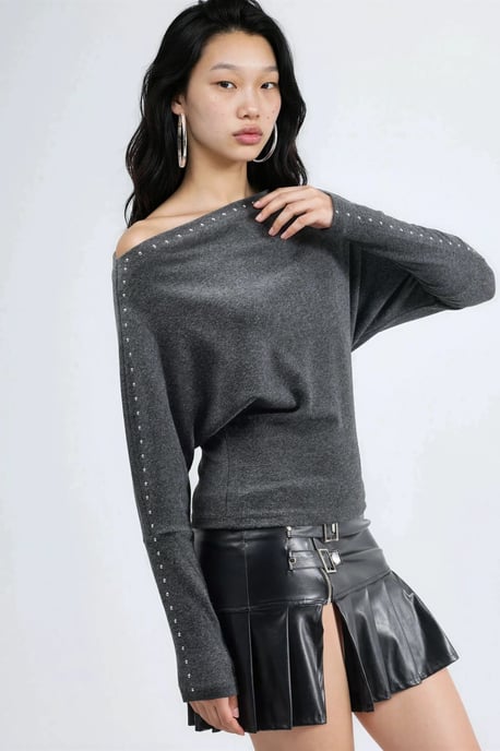 Bootneck Blouse met Steenaccessoire - Image 4