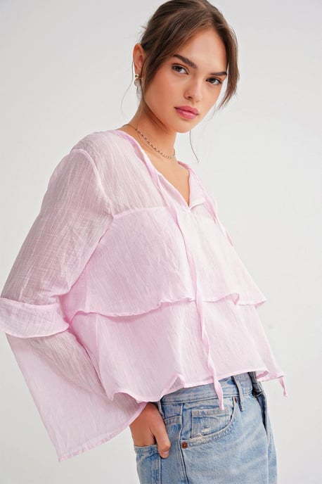 Kantelige Blouse met Strikdetail - Image 3