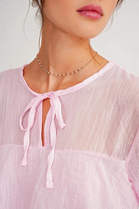 Kantelige Blouse met Strikdetail - Image 5