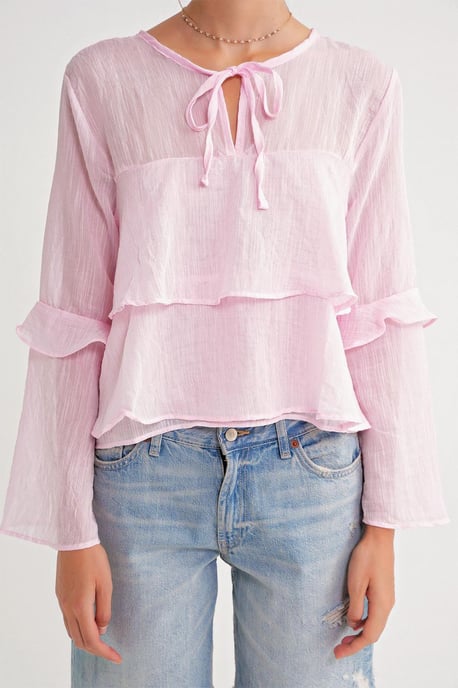 Kantelige Blouse met Strikdetail - Image 6