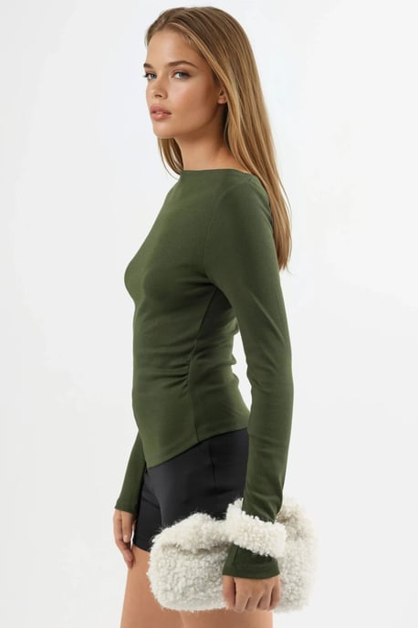 Boat Neck Cotton Blouse - Image 3