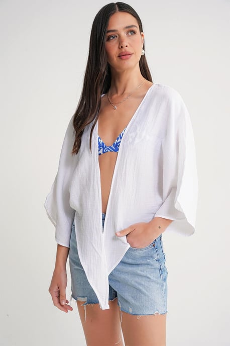 Textured V-Neck Bolero Blouse - Image 4