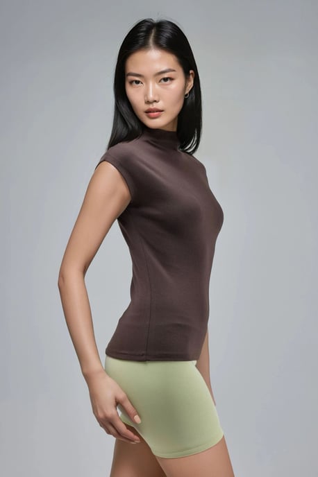 Figurpassad Blus med Mock-Neck och Kappärmar - Image 2