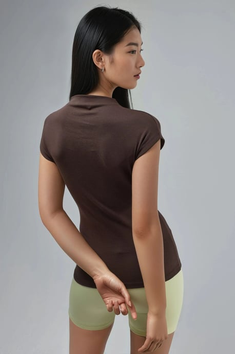 Figurpassad Blus med Mock-Neck och Kappärmar - Image 3